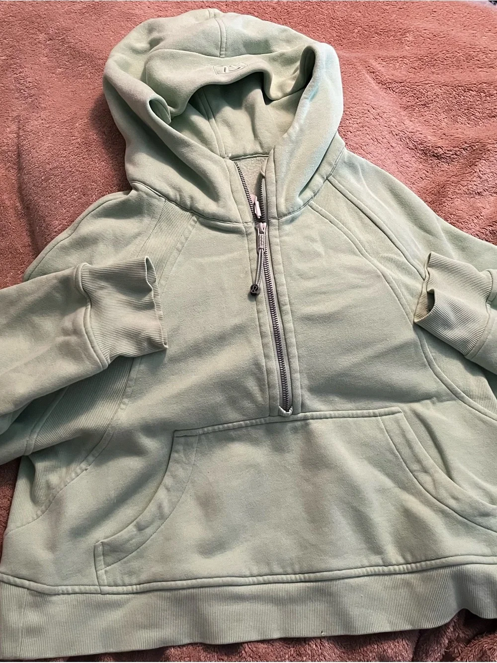 lululemon athletica Green Half-Zip Scuba Hoodie